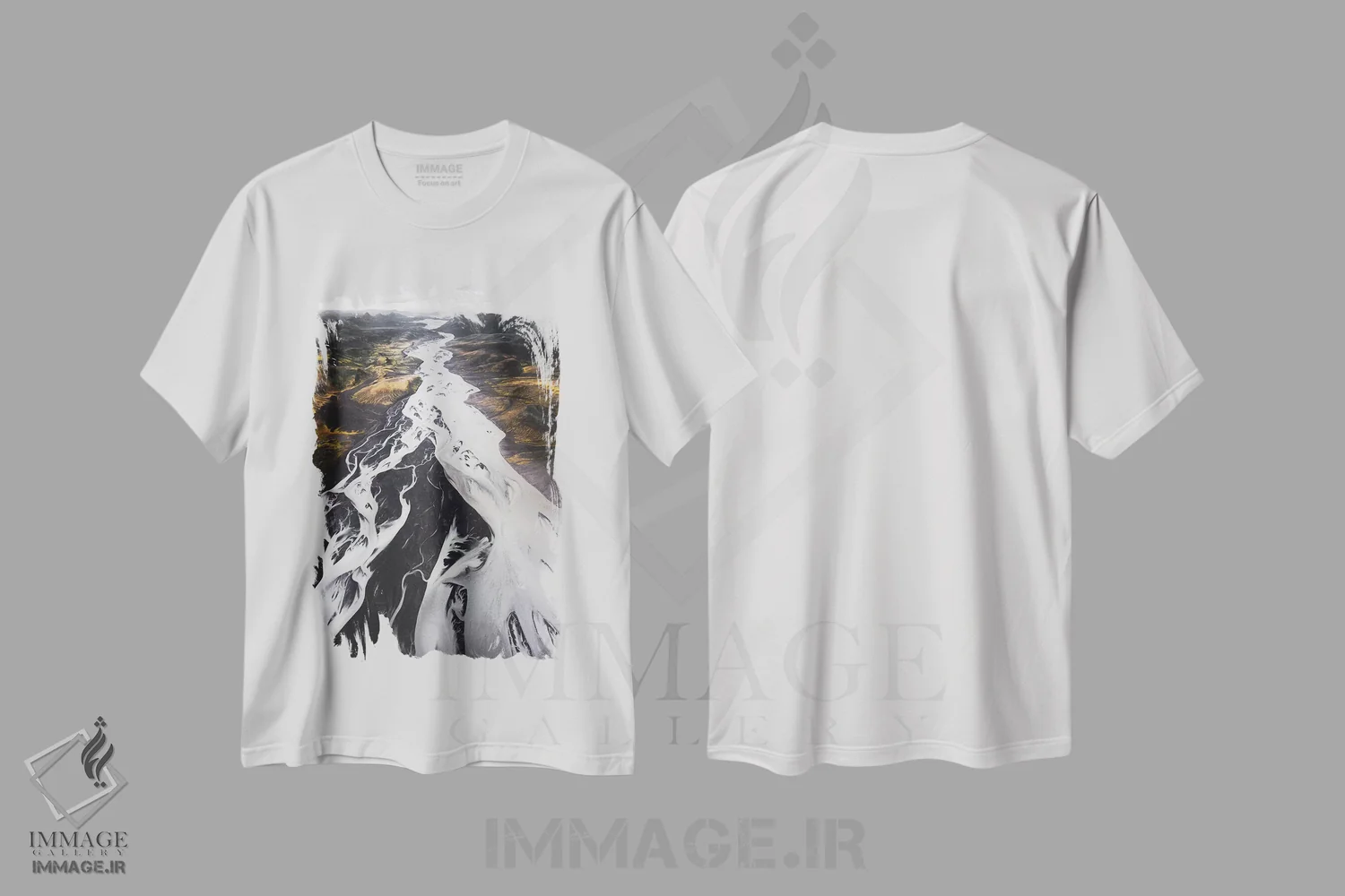 تیشرت سفید طرح دار رودخانهٔ بزرگ، مدیوم اثر جو شاتر | فروشگاه ایماژ