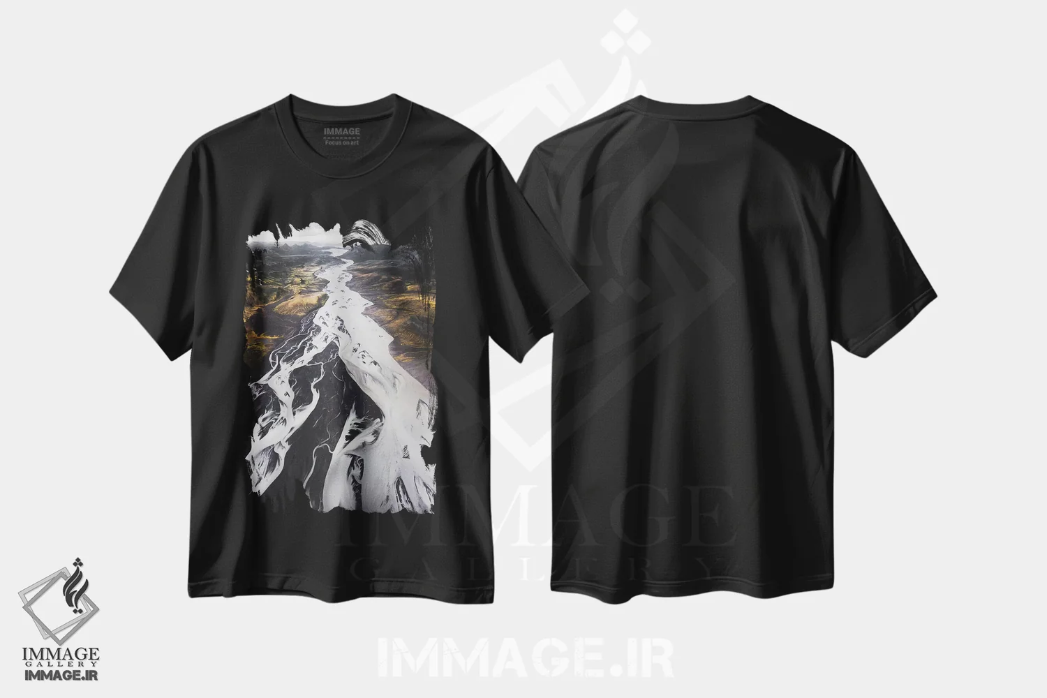 تیشرت مشکی طرح دار رودخانهٔ بزرگ، مدیوم اثر جو شاتر | immage.ir