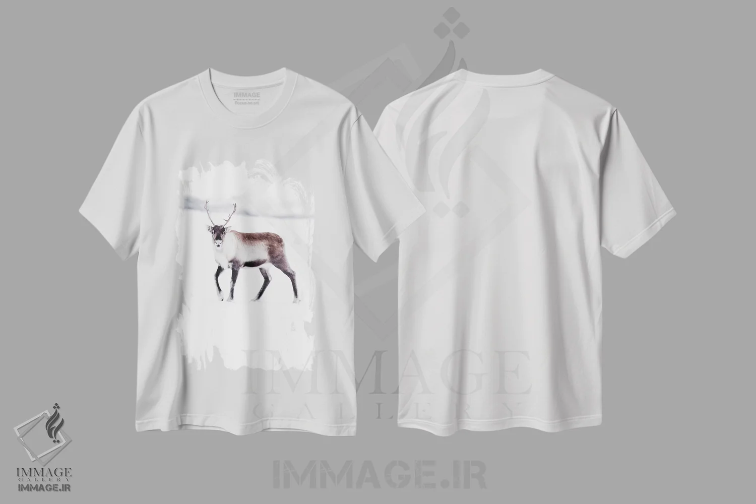 تیشرت سفید طرح دار گوزن شمالی قطبی، دکور تعطیلات اثر جو شاتر | immage.ir