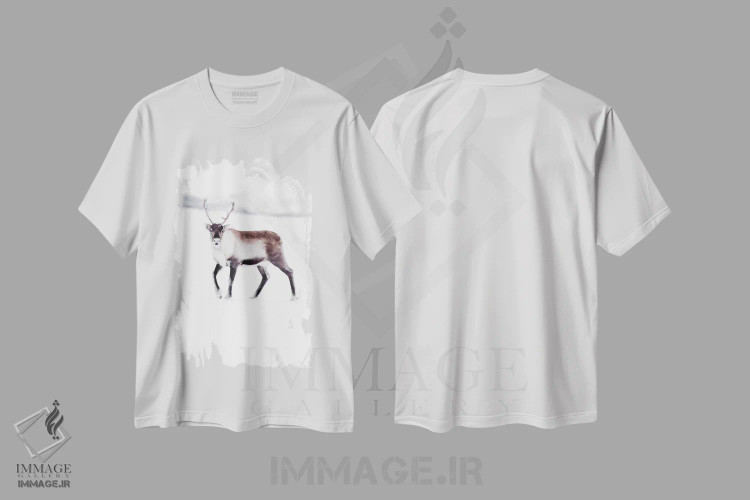 تیشرت سفید طرح دار گوزن شمالی قطبی، دکور تعطیلات اثر جو شاتر | immage.ir