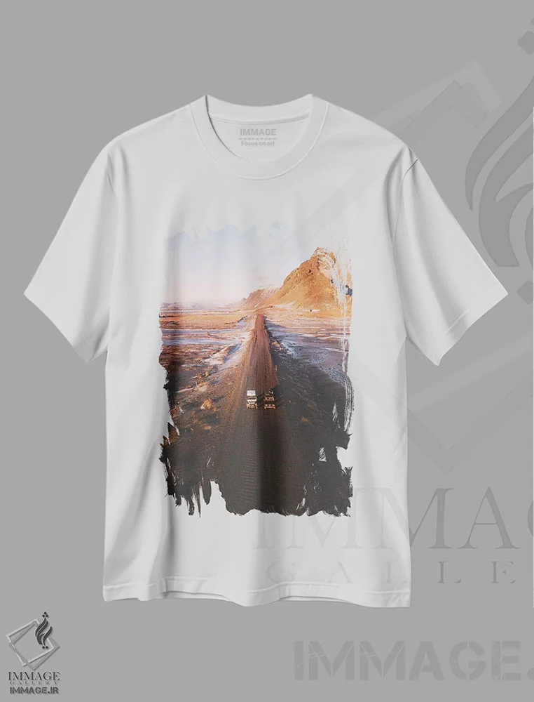 تیشرت سفید طرح دار دو نفر برای جاده، مدیوم اثر جو شاتر | immage.ir