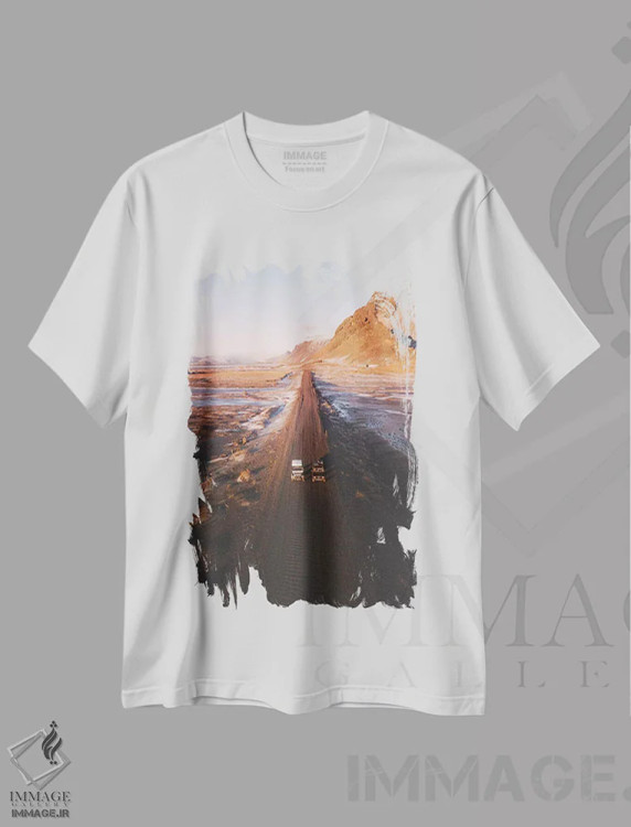 تیشرت سفید طرح دار دو نفر برای جاده، مدیوم اثر جو شاتر | immage.ir
