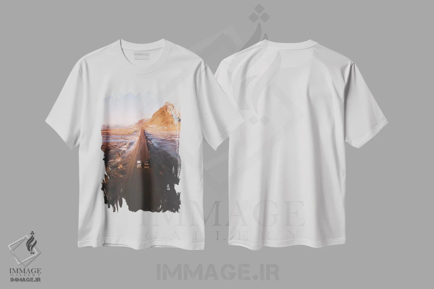 تیشرت سفید طرح دار دو نفر برای جاده، مدیوم اثر جو شاتر | immage.ir