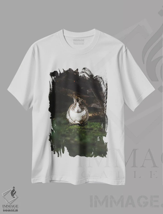 تیشرت سفید طرح دار خرگوش خیس، مدیوم اثر جو شاتر | immage.ir