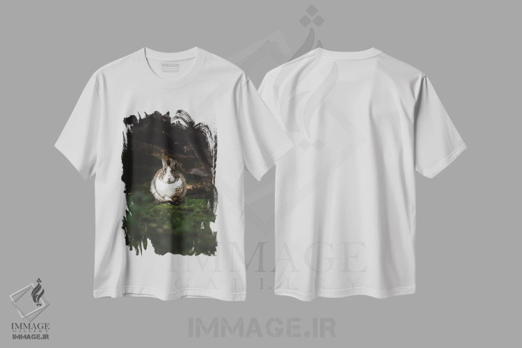 تیشرت سفید طرح دار خرگوش خیس، مدیوم اثر جو شاتر | immage.ir