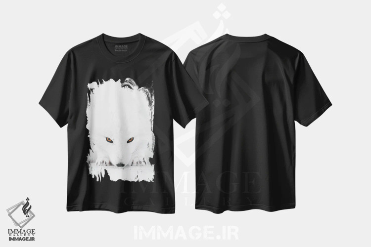 تیشرت مشکی طرح دار روباه سفید ۲، دکور تعطیلات اثر جو شاتر | فروشگاه ایماژ