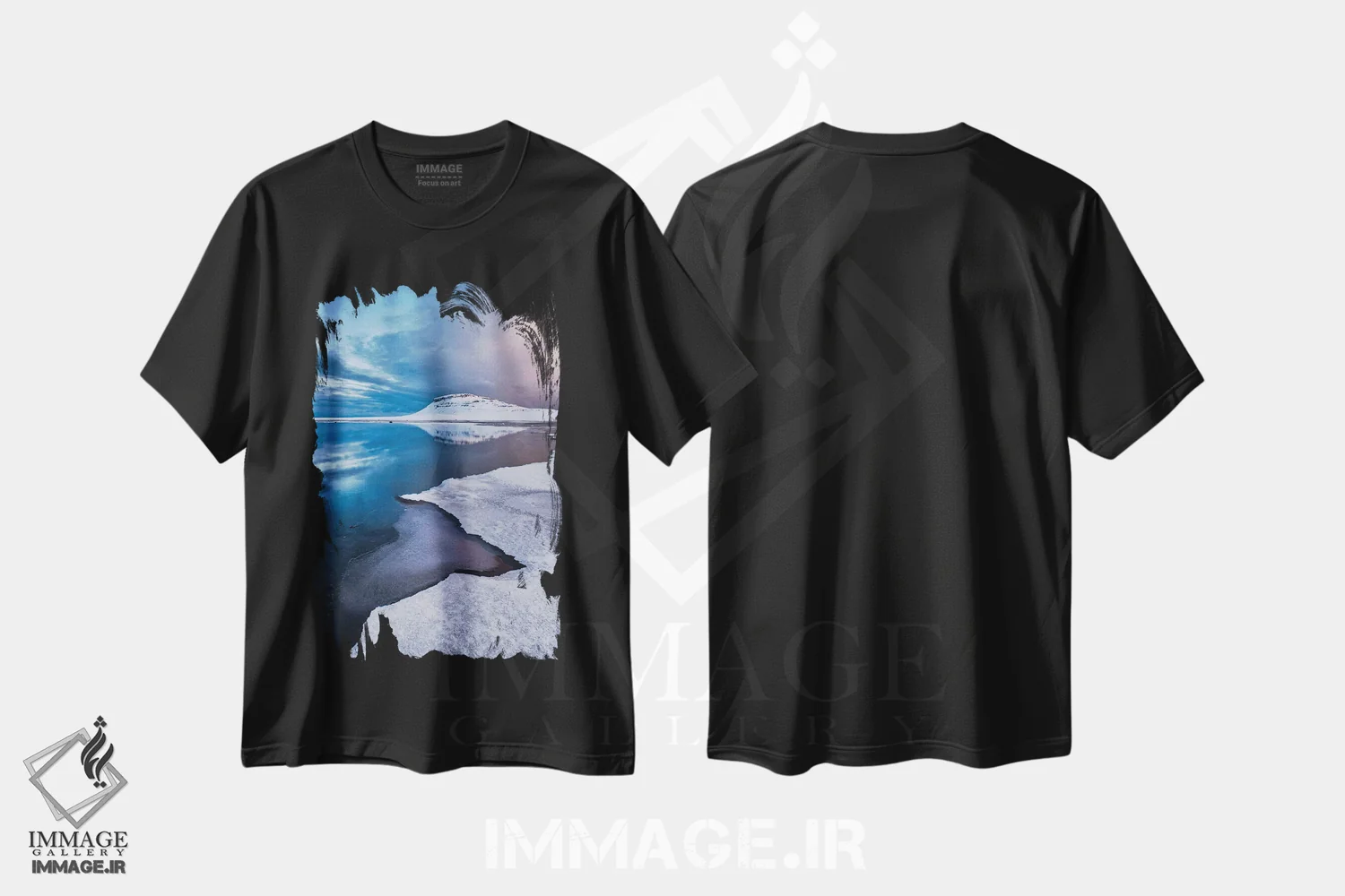 تیشرت مشکی طرح دار خطوط سفید، دکور تعطیلات اثر جو شاتر | immage.ir