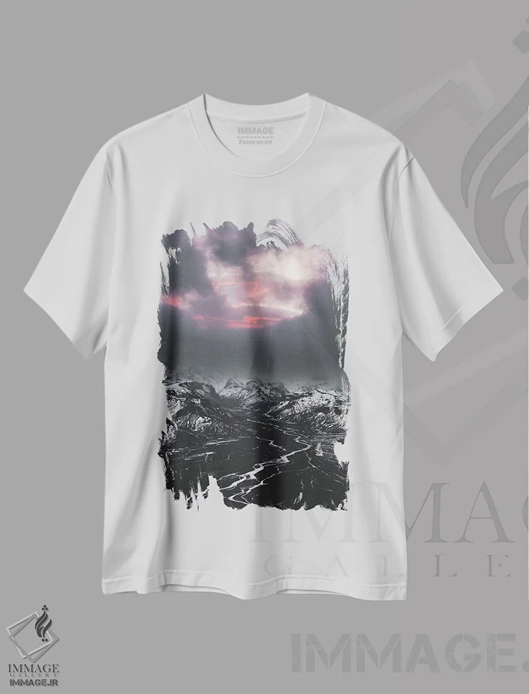 تیشرت سفید طرح دار نور زمستانی، مدیوم اثر جو شاتر | immage.ir