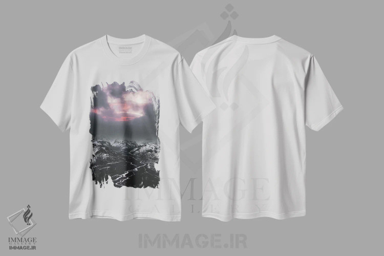 تیشرت سفید طرح دار نور زمستانی، مدیوم اثر جو شاتر | immage.ir