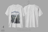 تیشرت سفید طرح دار برف در حال فرود، دکور تعطیلات اثر جو شاتر | immage.ir