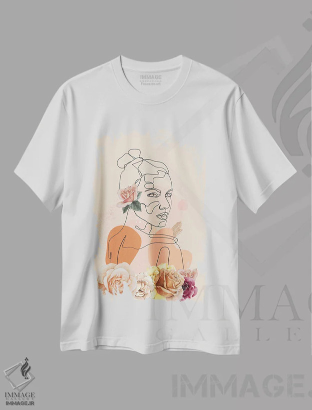 تیشرت سفید طرح دار جاه طلبی گل ها ۱، دکور بوهمی اثر جسی کیث | فروشگاه ایماژ
