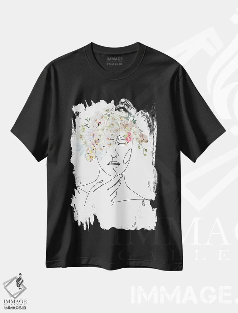 تیشرت مشکی طرح دار روح گل ها، دکور بوهمی اثر جسی کیث | immage.ir