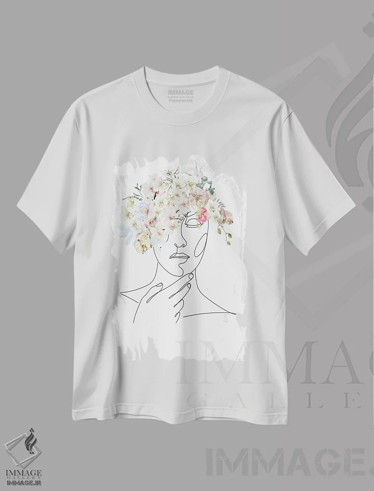 تیشرت سفید طرح دار روح گل ها، دکور بوهمی اثر جسی کیث | فروشگاه ایماژ
