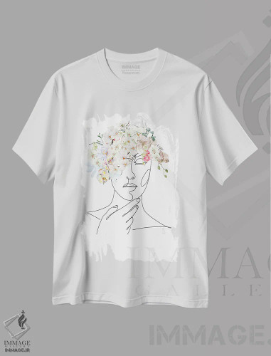 تیشرت سفید طرح دار روح گل ها، دکور بوهمی اثر جسی کیث | فروشگاه ایماژ
