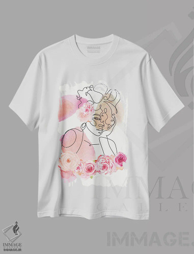 تیشرت سفید طرح دار رشد زیبا ۲، دکور بوهمی اثر جسی کیث | فروشگاه ایماژ