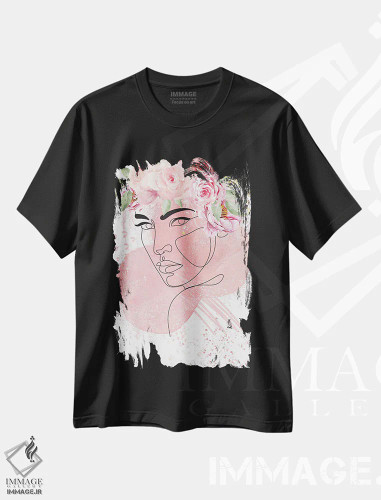 تیشرت مشکی طرح دار رشد زیبا ۱، دکور بوهمی اثر جسی کیث | فروشگاه ایماژ
