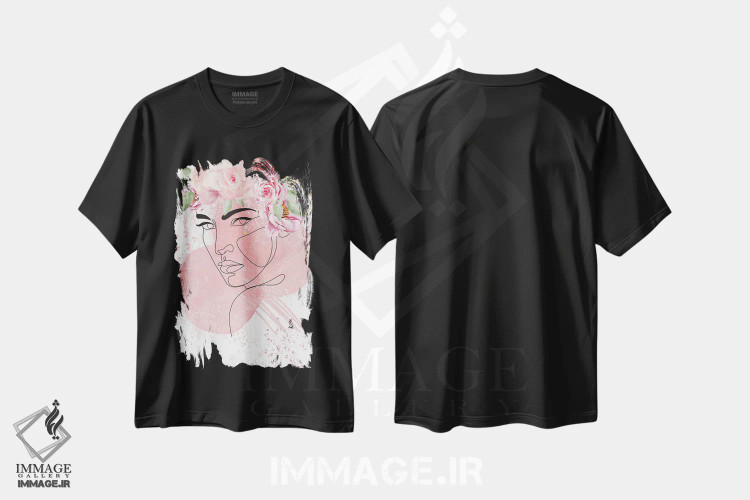 تیشرت مشکی طرح دار رشد زیبا ۱، دکور بوهمی اثر جسی کیث | فروشگاه ایماژ