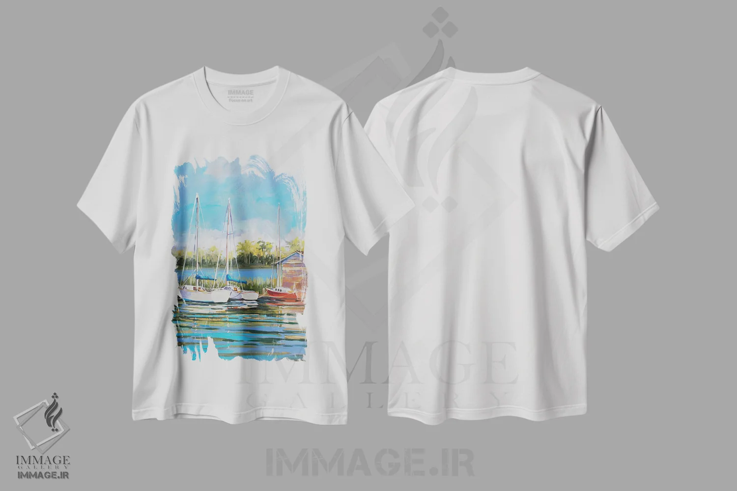 تیشرت سفید طرح دار قایق ها، تزئینی اثر جین اسلیوکا | immage.ir