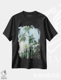 تیشرت مشکی طرح دار نخل ها در ساحل، دکور معاصر اثر جین اسلیوکا | immage.ir
