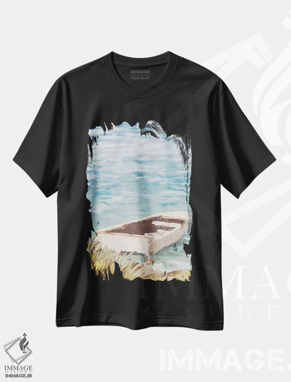 تیشرت مشکی طرح دار یک روز در خور، دکور معاصر اثر جین اسلیوکا | immage.ir
