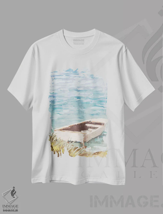 تیشرت سفید طرح دار یک روز در خور، دکور معاصر اثر جین اسلیوکا | فروشگاه ایماژ
