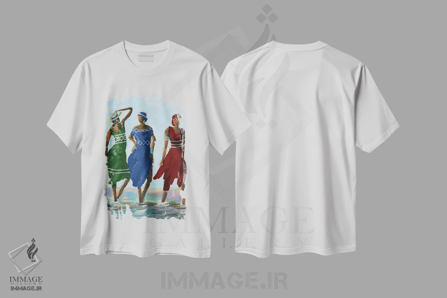 تیشرت سفید طرح دار رؤیاپردازی کارائیبی، هنر آمریکایی آفریقایی تبار اثر جین اسلیوکا | immage.ir