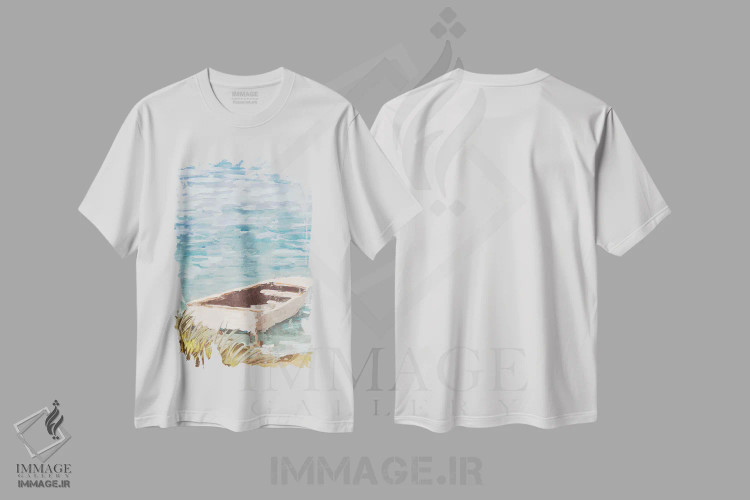 تیشرت سفید طرح دار یک روز در خور، دکور معاصر اثر جین اسلیوکا | فروشگاه ایماژ