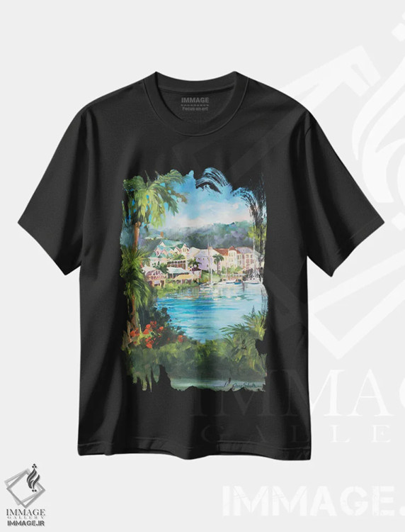 تیشرت مشکی طرح دار فرار، دکور معاصر اثر جین اسلیوکا | immage.ir