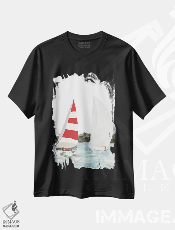 تیشرت مشکی طرح دار رقابت قایقرانی خطی II، دکور معاصر اثر جین اسلیوکا | immage.ir
