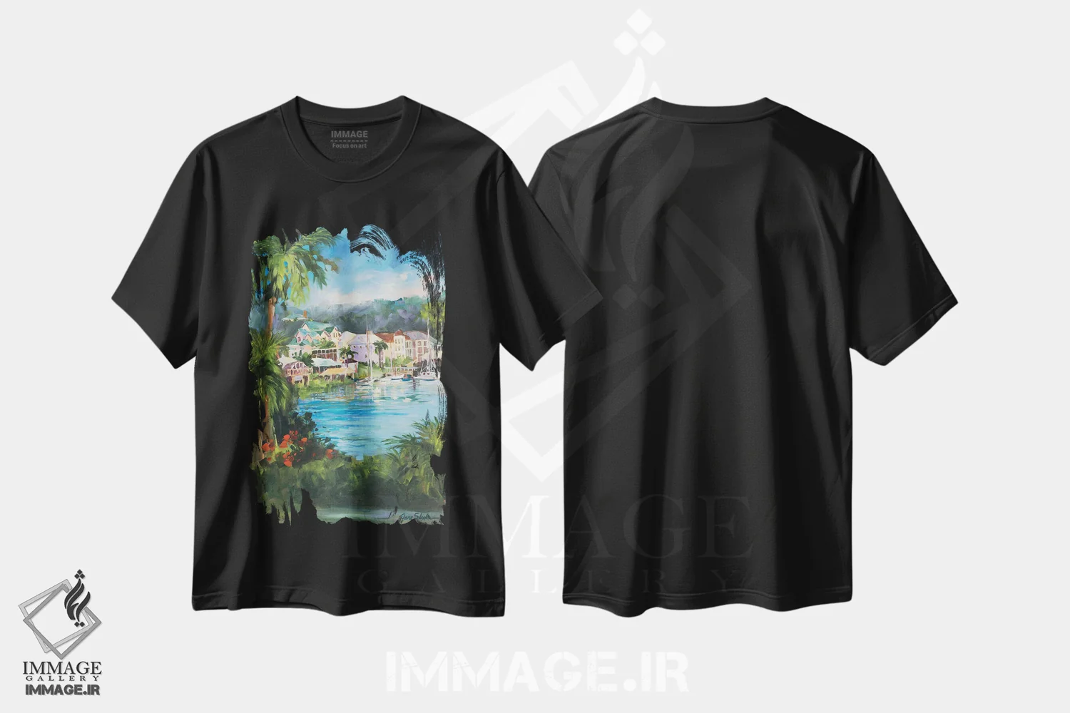 تیشرت مشکی طرح دار فرار، دکور معاصر اثر جین اسلیوکا | immage.ir