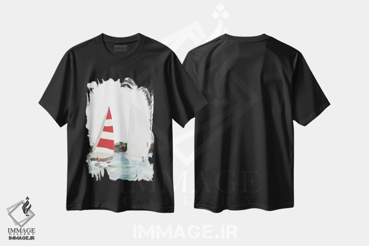 تیشرت مشکی طرح دار رقابت قایقرانی خطی II، دکور معاصر اثر جین اسلیوکا | immage.ir