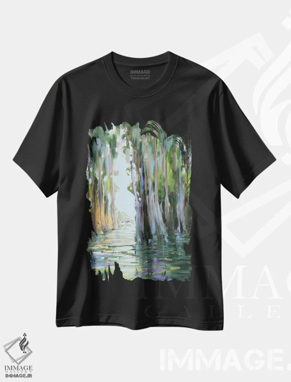 تیشرت مشکی طرح دار فرار به مناطق گرمسیری، دکور معاصر اثر جین اسلیوکا | immage.ir