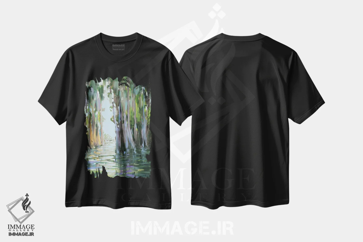 تیشرت مشکی طرح دار فرار به مناطق گرمسیری، دکور معاصر اثر جین اسلیوکا | immage.ir