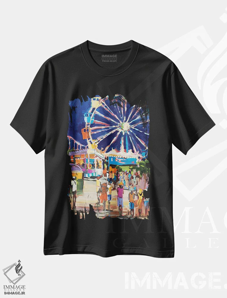 تیشرت مشکی طرح دار کارناوال، تزئینی اثر جین اسلیوکا | immage.ir