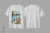 تیشرت سفید طرح دار ماهیگیری I، تزئینی اثر جین اسلیوکا | فروشگاه ایماژ