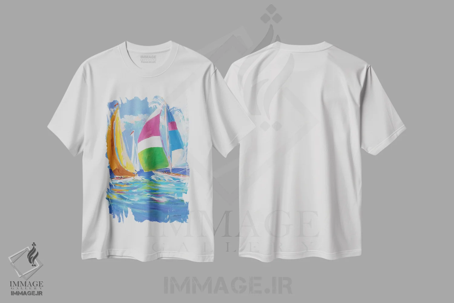 تیشرت سفید طرح دار بادبان برافراشته II، تزئینی اثر جین اسلیوکا | immage.ir