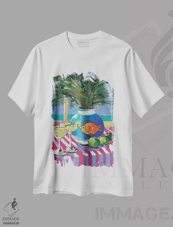 تیشرت سفید طرح دار رویای مارگاریتا، تزئینی اثر جین اسلیوکا | فروشگاه ایماژ