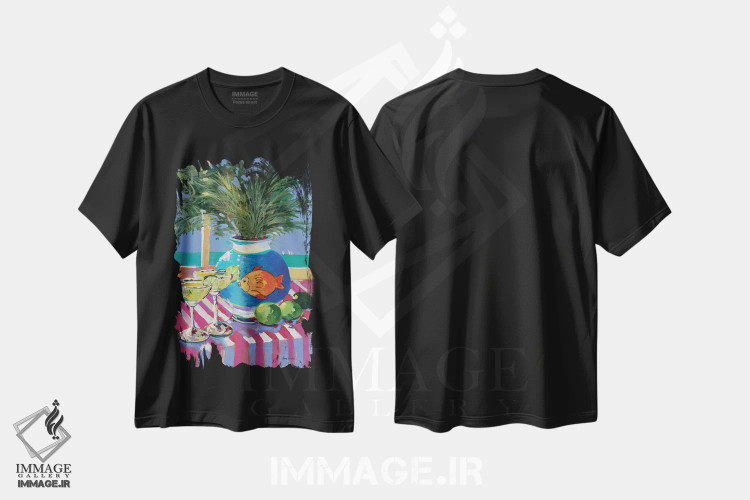تیشرت مشکی طرح دار رویای مارگاریتا، تزئینی اثر جین اسلیوکا | immage.ir