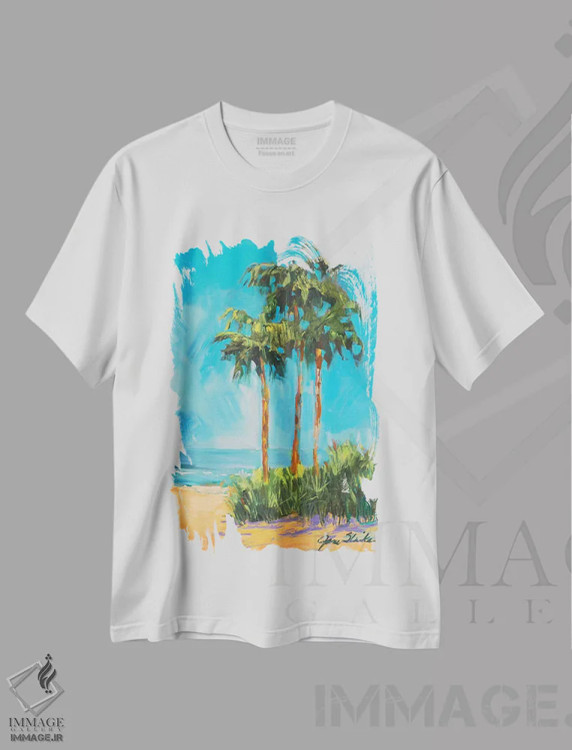 تیشرت سفید طرح دار تنهایی I، تزئینی اثر جین اسلیوکا | immage.ir