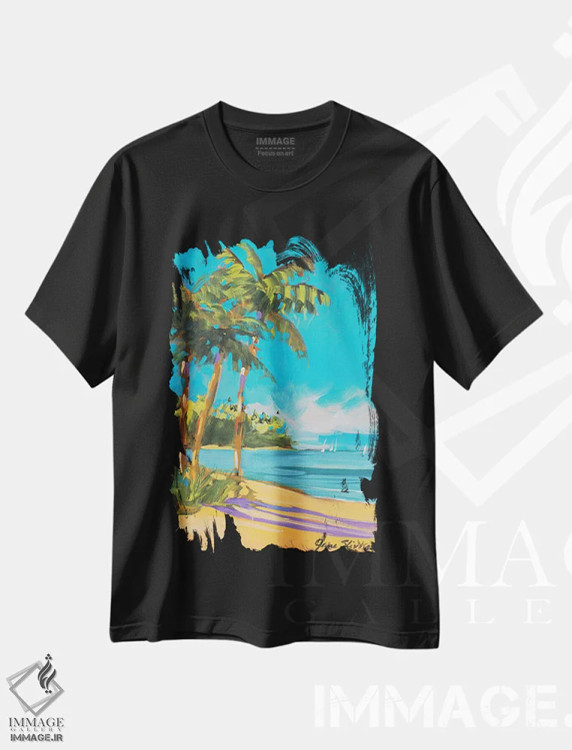 تیشرت مشکی طرح دار تنهایی II، تزئینی اثر جین اسلیوکا | immage.ir