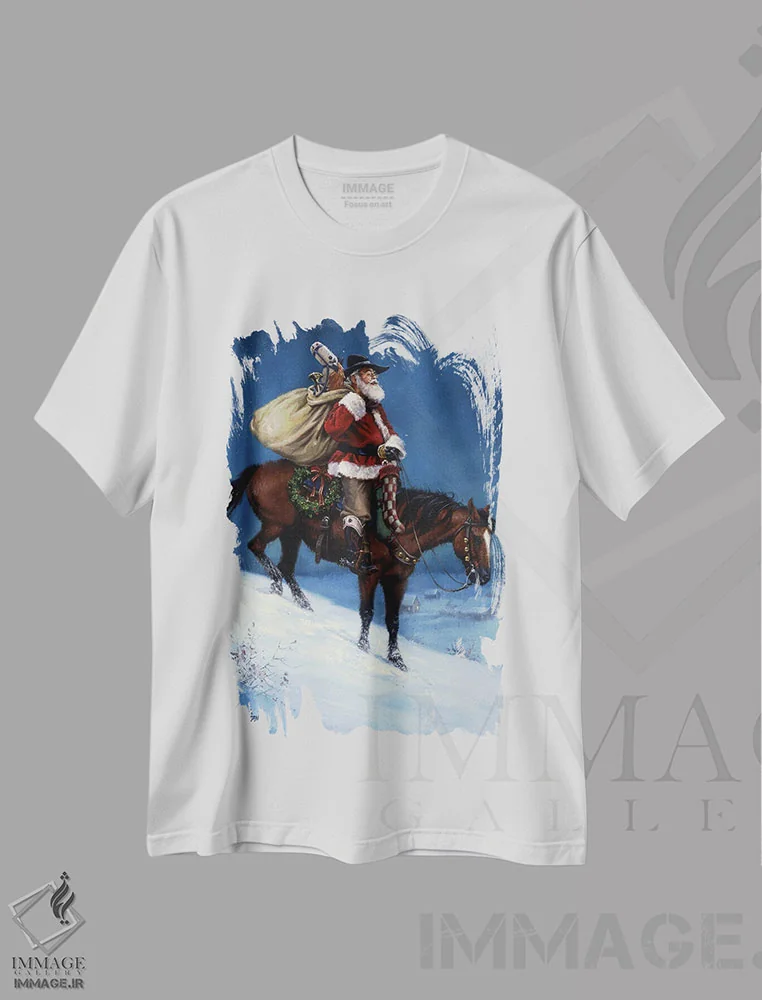 تیشرت سفید طرح دار کریسمس کابویی، تزئینی اثر جک سورنسن | فروشگاه ایماژ