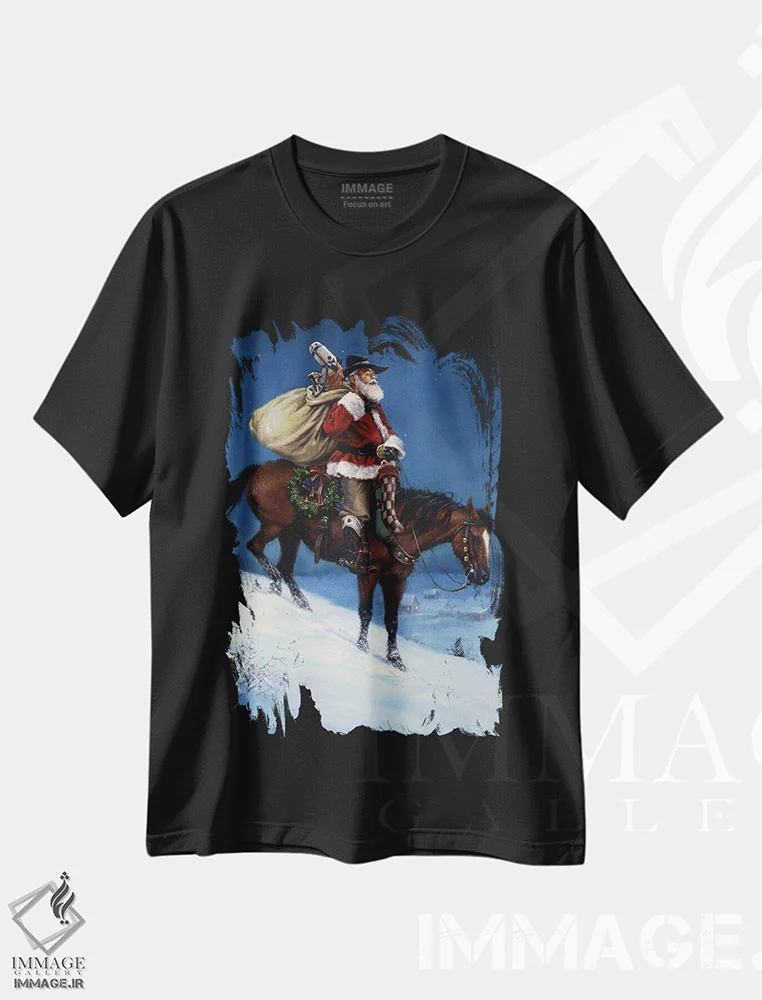 تیشرت مشکی طرح دار کریسمس کابویی، تزئینی اثر جک سورنسن | immage.ir