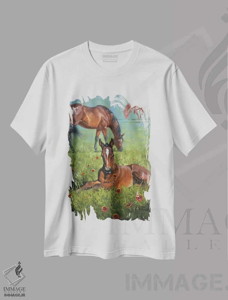 تیشرت سفید طرح دار پتو سرخ پوستی، دکور روستایی اثر جک سورنسن | فروشگاه ایماژ