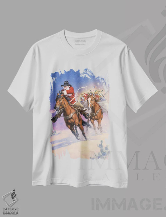 تیشرت سفید طرح دار سفر بزرگ بابانوئل، تزئینی اثر جک سورنسن | فروشگاه ایماژ