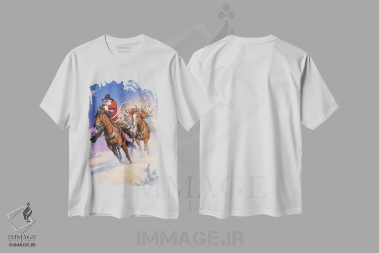 تیشرت سفید طرح دار سفر بزرگ بابانوئل، تزئینی اثر جک سورنسن | فروشگاه ایماژ