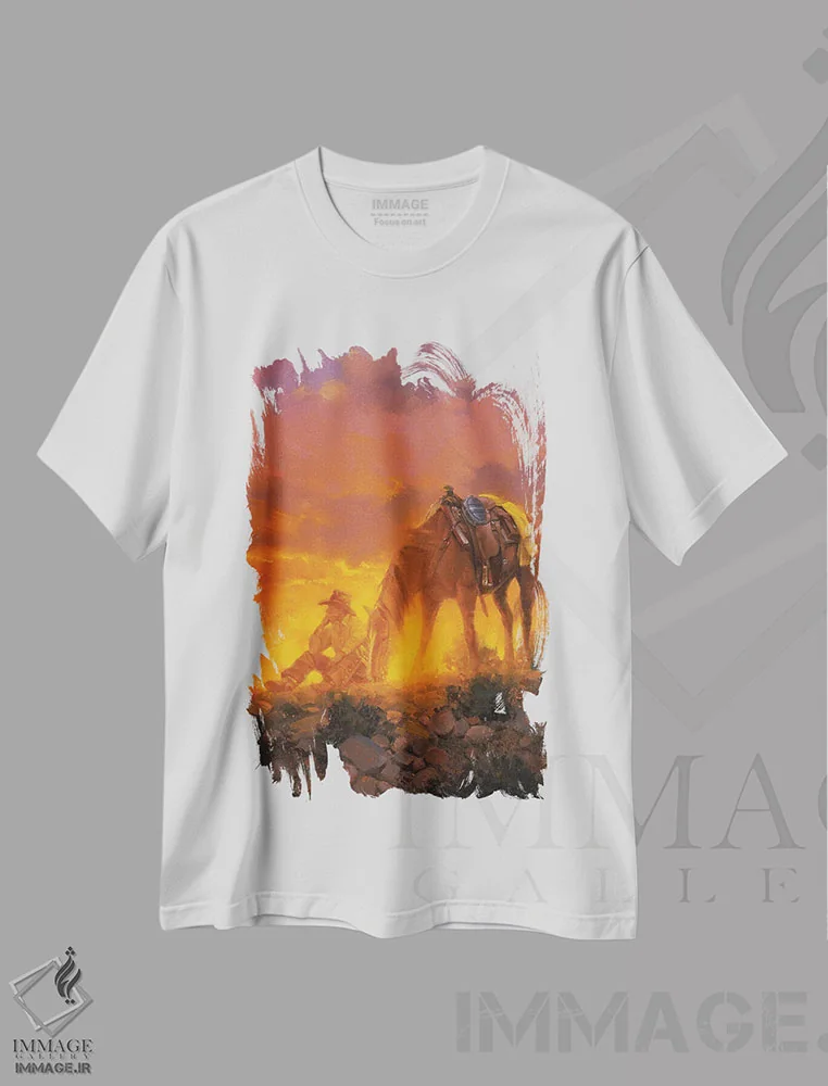 تیشرت سفید طرح دار متفکر، تزئینی اثر جک سورنسن | فروشگاه ایماژ