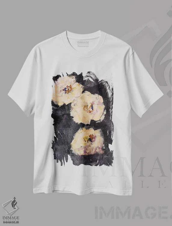 تیشرت سفید طرح دار تزئین ۱، هنر فاخر معاصر اثر جولیان اسپنسر | immage.ir