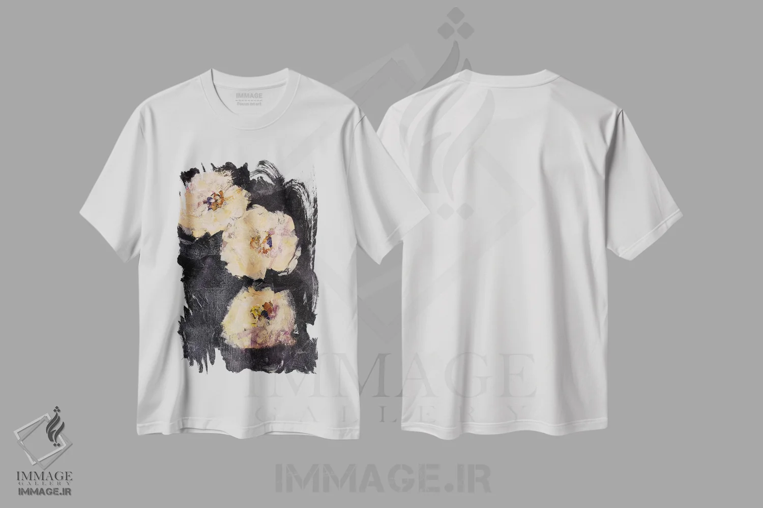 تیشرت سفید طرح دار تزئین ۱، هنر فاخر معاصر اثر جولیان اسپنسر | immage.ir