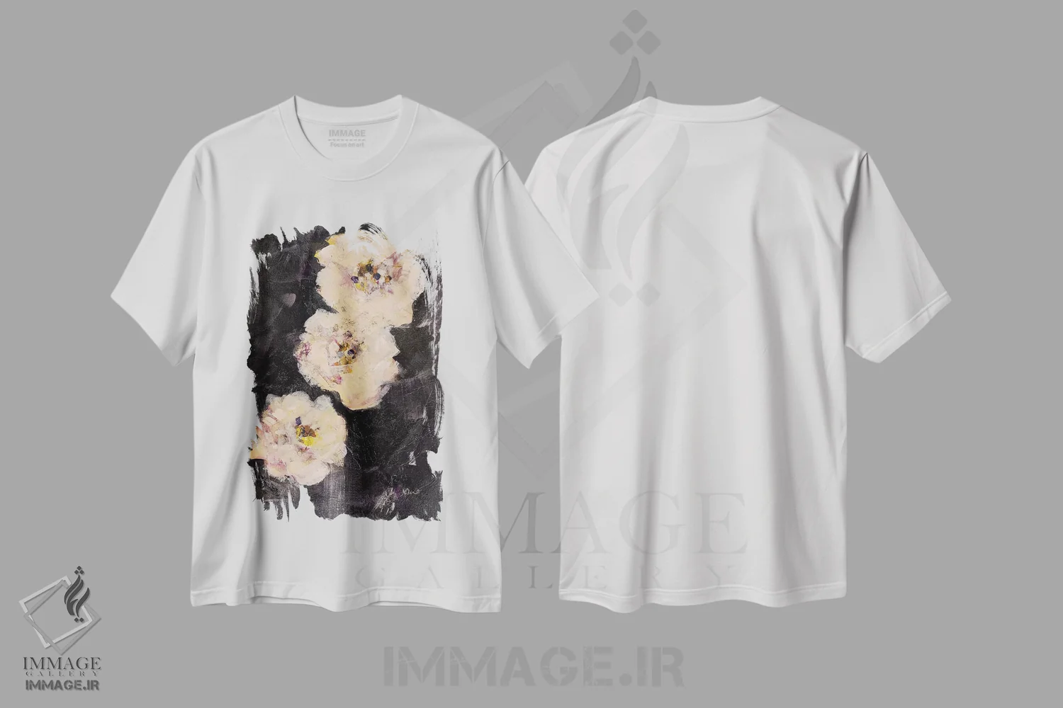 تیشرت سفید طرح دار تزئین ۲ اثر جولیان اسپنسر | فروشگاه ایماژ