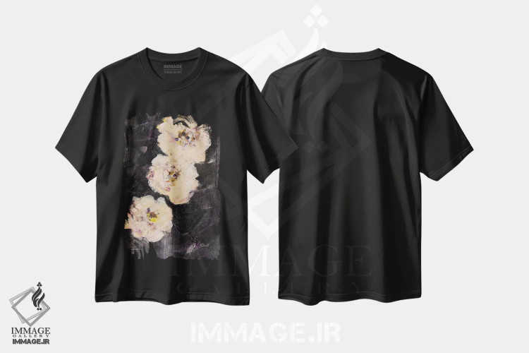 تیشرت مشکی طرح دار تزئین ۲ اثر جولیان اسپنسر | immage.ir